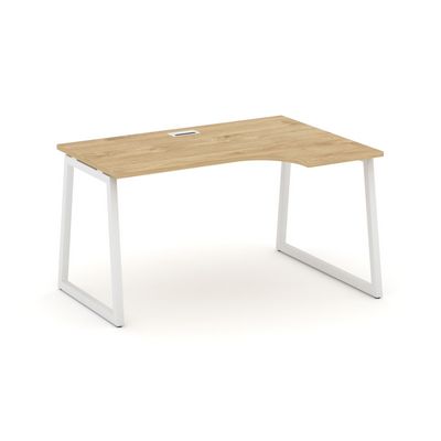 Style Project Fusion SN-4T1.SPA-012(R) (Тиквуд светлый/Белый) Стол рабочий эргономичный