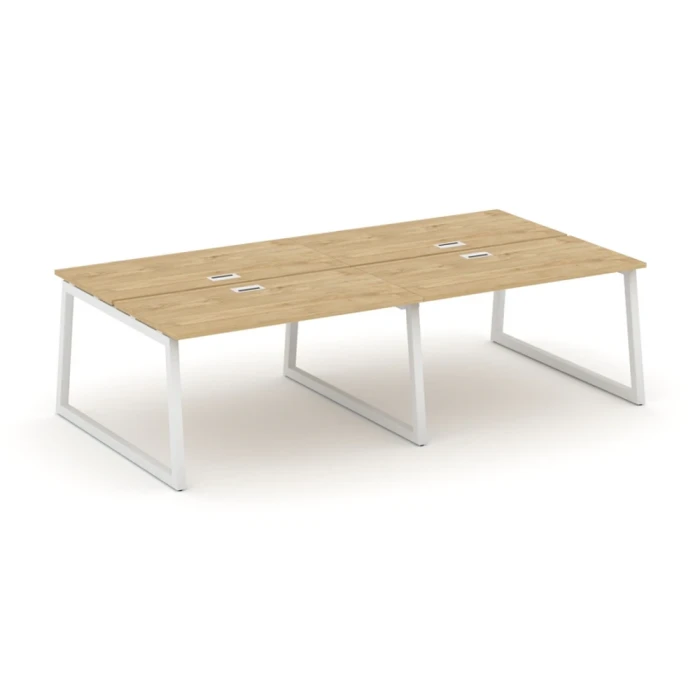 SN-5T1.DRS-034 Рабочая двухсторонняя станция, цвет тиквуд светлый, белый металл