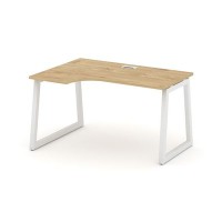 Style Project Fusion SN-5T1.SPA-002(L) (Тиквуд светлый/Белый) Стол рабочий эргономичный