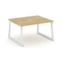 SN-5T1.SPRG-033 Переговорный стол, цвет тиквуд светлый, белый металл