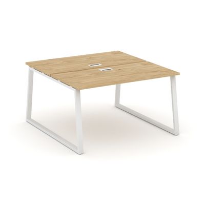 Style Project Fusion SN-6T1.DRS-023 (Тиквуд светлый/Белый) Рабочая станция двухсторонняя