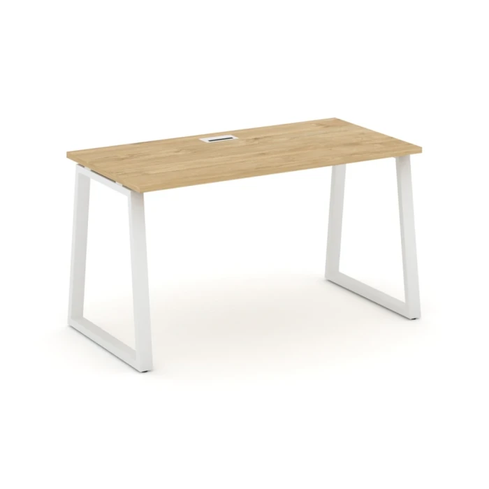 SN-6T1.SP-025 Стол прямой, тиквуд светлый, белый металл