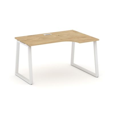 Style Project Fusion SN-6T1.SPA-001(R) (Тиквуд светлый/Белый) Стол рабочий эргономичный