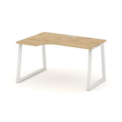 Style Project Fusion SN-6T1.SPA-021(L) (Тиквуд светлый/Белый) Стол рабочий эргономичный