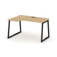 Style Project Fusion SN-4T1.SPA-011(L) (Тиквуд светлый/Черный) Стол рабочий эргономичный