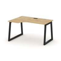 Style Project Fusion SN-5T1.SPA-001(L) (Тиквуд светлый/Черный) Стол рабочий эргономичный