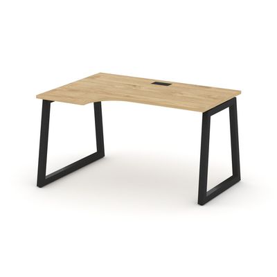 Style Project Fusion SN-5T1.SPA-002(L) (Тиквуд светлый/Черный) Стол рабочий эргономичный