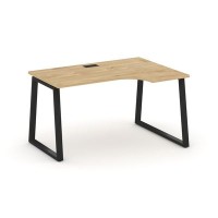 Style Project Fusion SN-6T1.SPA-001(R) (Тиквуд светлый/Черный) Стол рабочий эргономичный