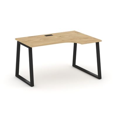 Style Project Fusion SN-6T1.SPA-001(R) (Тиквуд светлый/Черный) Стол рабочий эргономичный