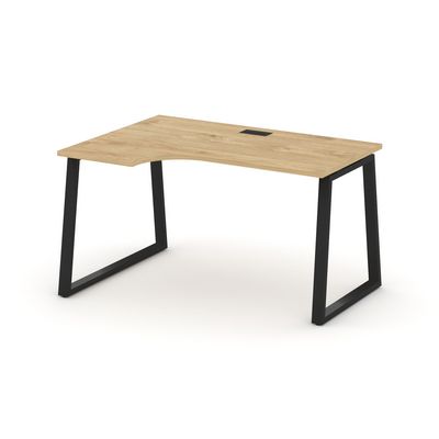 Style Project Fusion SN-6T1.SPA-012(L) (Тиквуд светлый/Черный) Стол рабочий эргономичный