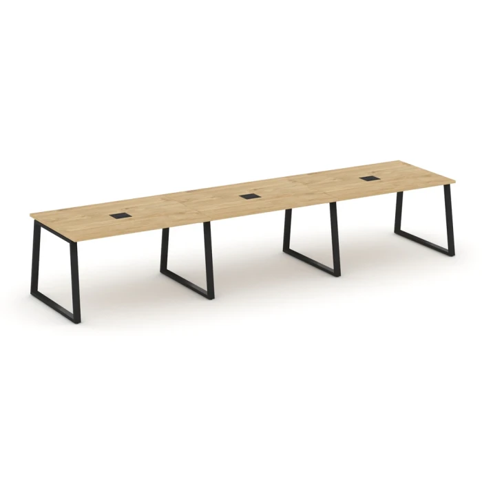 SN-6T1.SPRG-022 Переговорный стол, ЛДСП тиквуд светлый, черный металл