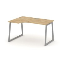 Style Project Fusion SN-4T1.SPA-021(L) (Тиквуд светлый/Серый) Стол рабочий эргономичный