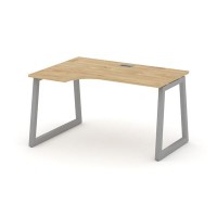 Style Project Fusion SN-5T1.SPA-001(L) (Тиквуд светлый/Серый) Стол рабочий эргономичный