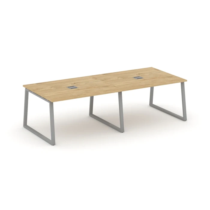 SN-6T1.SPRG-043 Стол для переговоров, тиквуд светлый, м/к серый