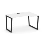 SN-4T2.SPA-011(R) Стол рабочий эргономичный, цвет ЛДСП белый, металл черный