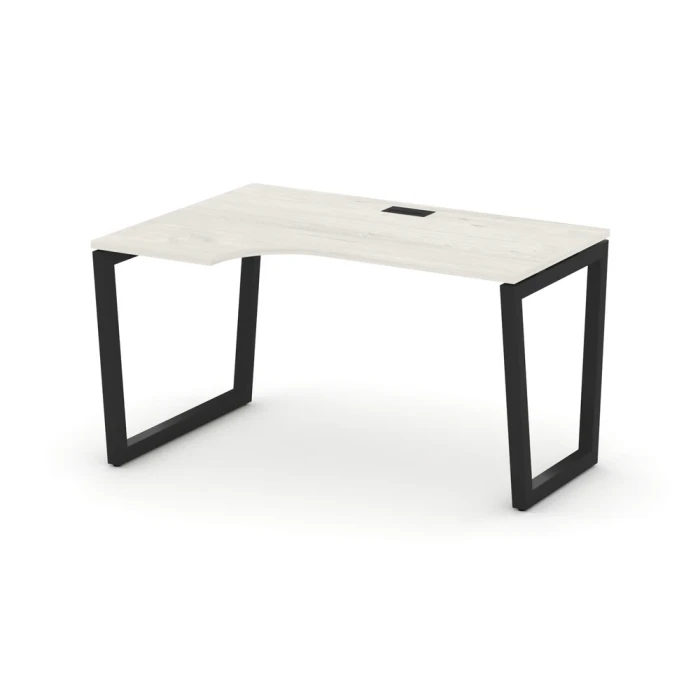 SN-5T2.SPA-022(L) Стол рабочий эргономичный, цвет дуб наварра, черный м/к