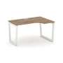 SN-5T2.SPA-022(R) Стол рабочий эргономичный, ЛДСП дуб табак, м/к белый