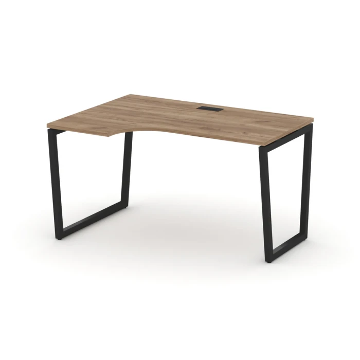 SN-4T2.SPA-022(L) Стол рабочий эргономичный, цвет дуб табак, черный м/к