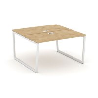 Style Project Fusion SN-4T2.DRS-023 (Тиквуд светлый/Белый) Рабочая станция двухсторонняя