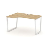 Style Project Fusion SN-4T2.SPA-012(L) (Тиквуд светлый/Белый) Стол рабочий эргономичный