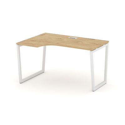 Style Project Fusion SN-4T2.SPA-022(L) (Тиквуд светлый/Белый) Стол рабочий эргономичный