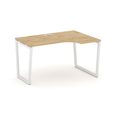 Style Project Fusion SN-4T2.SPA-022(R) (Тиквуд светлый/Белый) Стол рабочий эргономичный