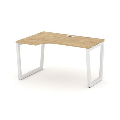 Style Project Fusion SN-5T2.SPA-002(L) (Тиквуд светлый/Белый) Стол рабочий эргономичный