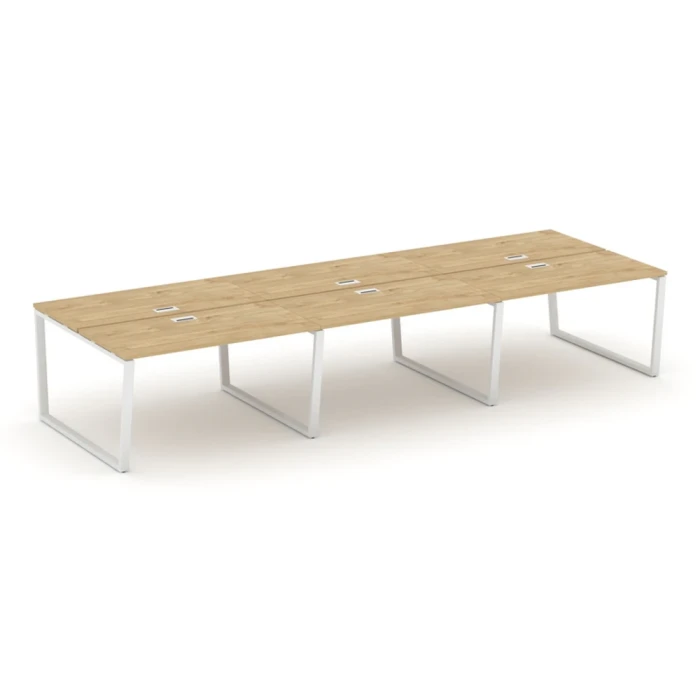 SN-6T2.DRS-072 Рабочая станция двухсторонняя, цвет тиквуд светлый, м/к белый
