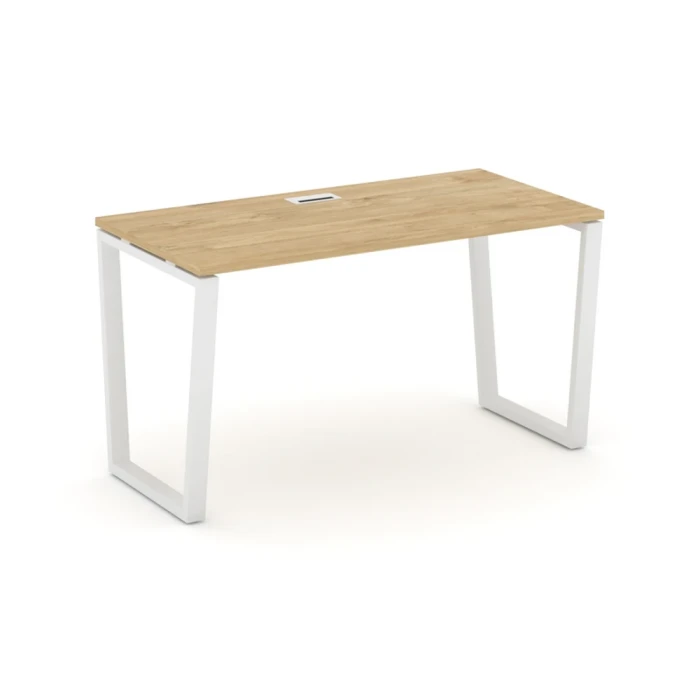 SN-6T2.SP-012 Стол прямой, ЛДСП тиквуд светлый, м/к белый