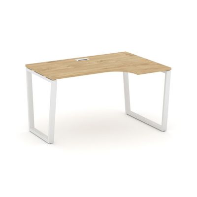 Style Project Fusion SN-6T2.SPA-001(R) (Тиквуд светлый/Белый) Стол рабочий эргономичный