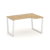 Style Project Fusion SN-6T2.SPA-012(R) (Тиквуд светлый/Белый) Стол рабочий эргономичный