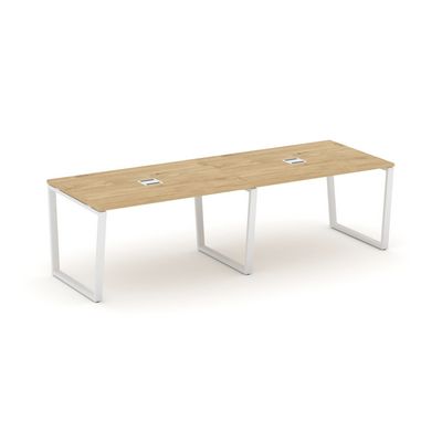 Style Project Fusion SN-6T2.SPRG-014 (Тиквуд светлый/Белый) Стол переговорный