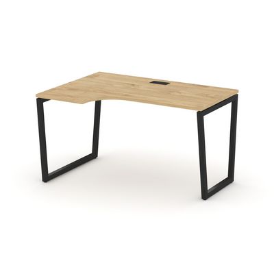 Style Project Fusion SN-4T2.SPA-001(L) (Тиквуд светлый/Черный) Стол рабочий эргономичный