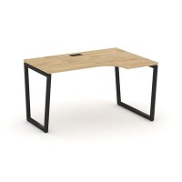 Style Project Fusion SN-4T2.SPA-002(R) (Тиквуд светлый/Черный) Стол рабочий эргономичный