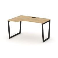 Style Project Fusion SN-4T2.SPA-021(L) (Тиквуд светлый/Черный) Стол рабочий эргономичный