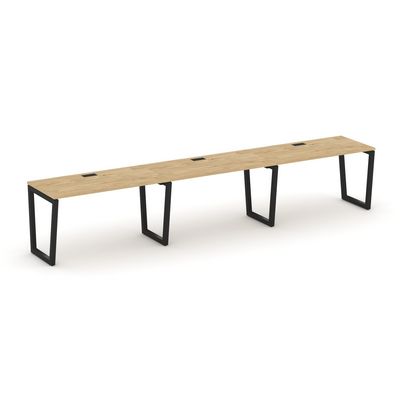 Style Project Fusion SN-5T2.ORS-043 (Тиквуд светлый/Черный) Рабочая станция односторонняя