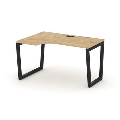 Style Project Fusion SN-5T2.SPA-001(L) (Тиквуд светлый/Черный) Стол рабочий эргономичный