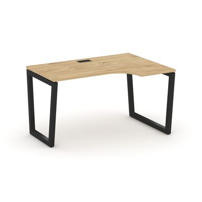 Style Project Fusion SN-5T2.SPA-012(R) (Тиквуд светлый/Черный) Стол рабочий эргономичный