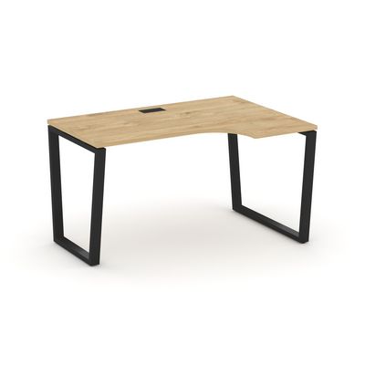 Style Project Fusion SN-6T2.SPA-021(R) (Тиквуд светлый/Черный) Стол рабочий эргономичный