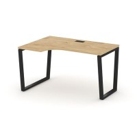 Style Project Fusion SN-6T2.SPA-022(L) (Тиквуд светлый/Черный) Стол рабочий эргономичный