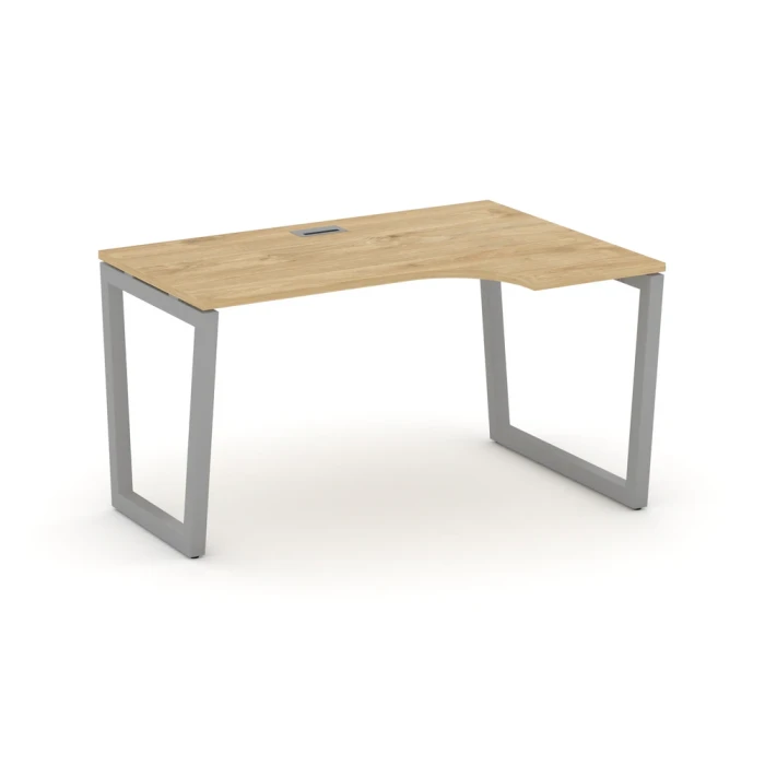 SN-5T2.SPA-001(R) Стол рабочий угловой, тиквуд светлый ЛДСП, серый металл