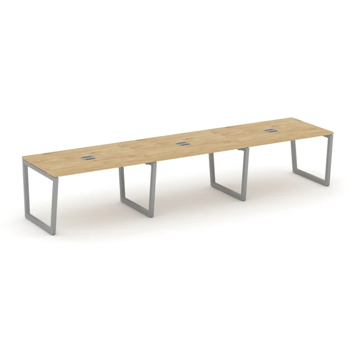 SN-5T2.SPRG-024 Переговорный стол, тиквуд светлый, металл серый