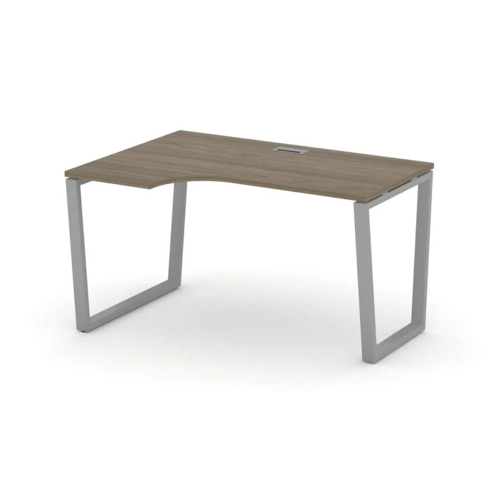 SN-6T2.SPA-022(L) Стол рабочий угловой, вяз благородный ЛДСП, серый м/к