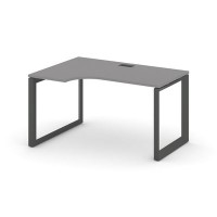 Стайл Проджект Некст SN-59O.SPA-012(L) (Серый пепел/Антрацит металл) Стол рабочий эргономичный, левый