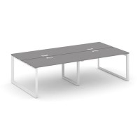 Стайл Проджект Некст SN-59O.DRS-054 (Серый пепел/Белый металл) Рабочая станция двухсторонняя