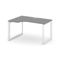 Стайл Проджект Некст SN-59O.SPA-001(L) (Серый пепел/Белый металл) Стол рабочий эргономичный, левый