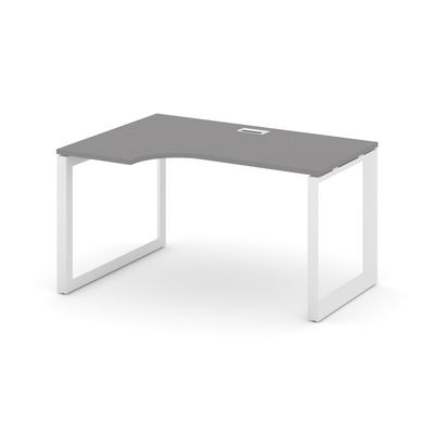 Стайл Проджект Некст SN-59O.SPA-012(L) (Серый пепел/Белый металл) Стол рабочий эргономичный, левый