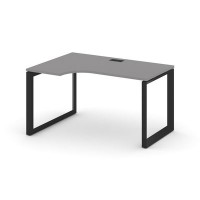 Стайл Проджект Некст SN-59O.SPA-012(L) (Серый пепел/Черный металл) Стол рабочий эргономичный, левый