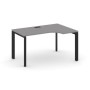 Стайл Проджект Некст SN-59P.SPA-021(R) (Серый пепел/Черный металл) Стол рабочий эргономичный, правый