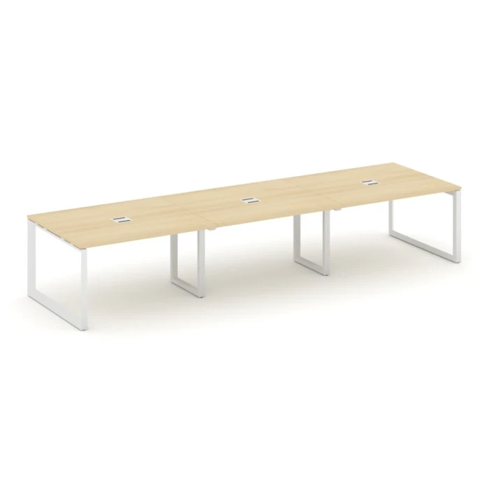 SN-59O.SPRG-054 (Акация лорка/Белый металл) Стол переговорный